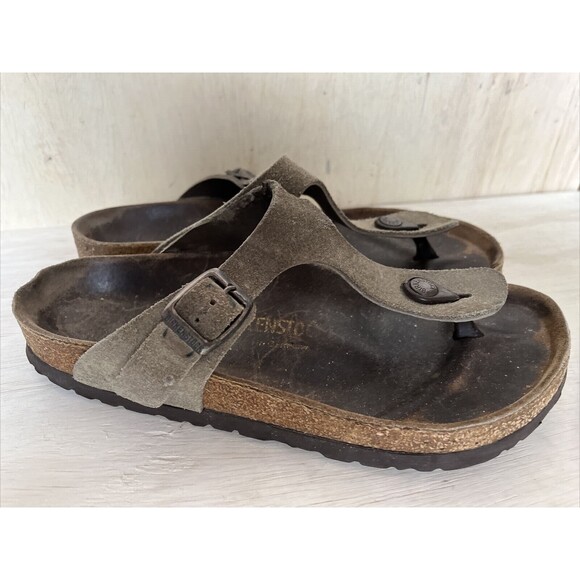 Birkenstock Womens Gizeh Size 38 US 7.5 approx shoe Sandal Cork Floor - Picture 6 of 14